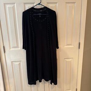 Yest Knit Dress and Tunic Jacket with Lacing and Eyelet Details